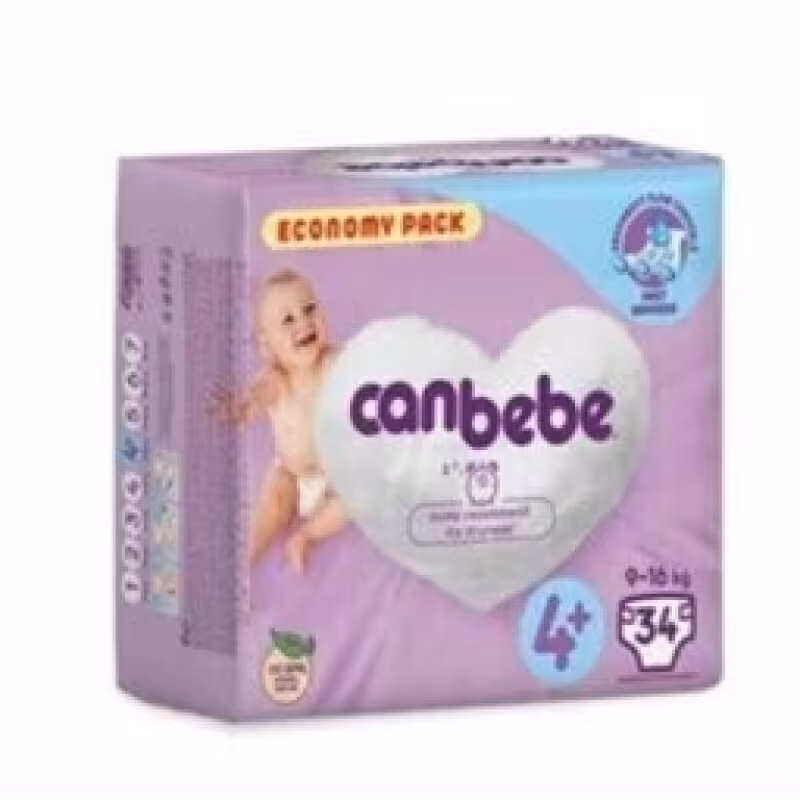 پوشک بچه جان به به چسبی ترک سایز +4 بسته 34 عددی