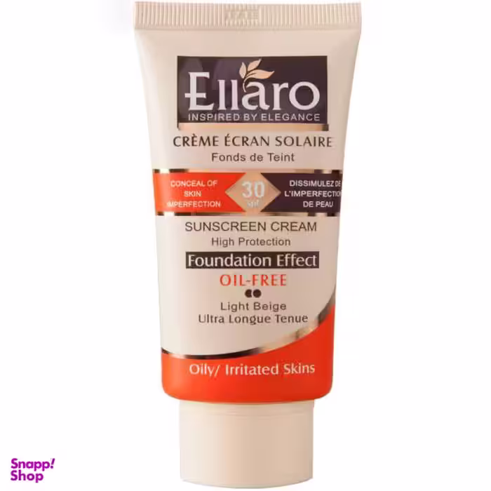 کرم ضد آفتاب فاقد چربی الارو (Ellaro) با SPF30 مدل High Protection حجم 40 میلی‌‌ لیتر