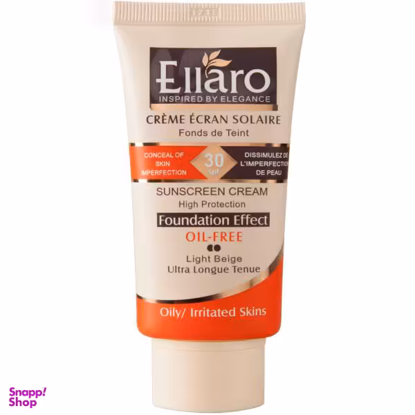 کرم ضد آفتاب فاقد چربی الارو (Ellaro) با SPF30 مدل High Protection حجم 40 میلی‌‌ لیتر