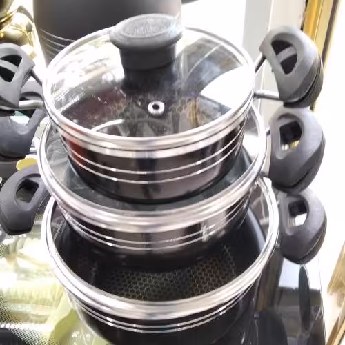 سرویس قابلمه دانشجویی 6پارچه داخل زنبوری اسبیکو نچسب