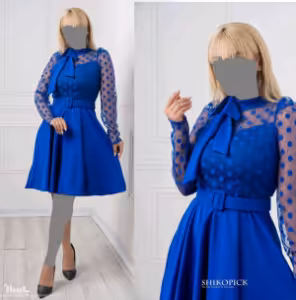 پیراهن مهمانی زنانه تور مدل گل سرخ