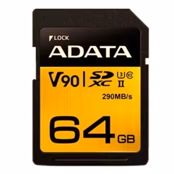 کارت حافظه SDXC ای دیتا مدل پریمیر وان UHS-II U3 V90 با ظرفیت 64 گیگابایت