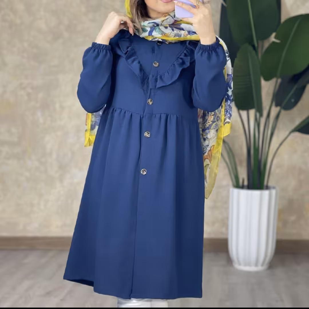 مانتو یقه چین دار