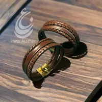 دستبندچرم مدل تلفیقی   برند رعنا 