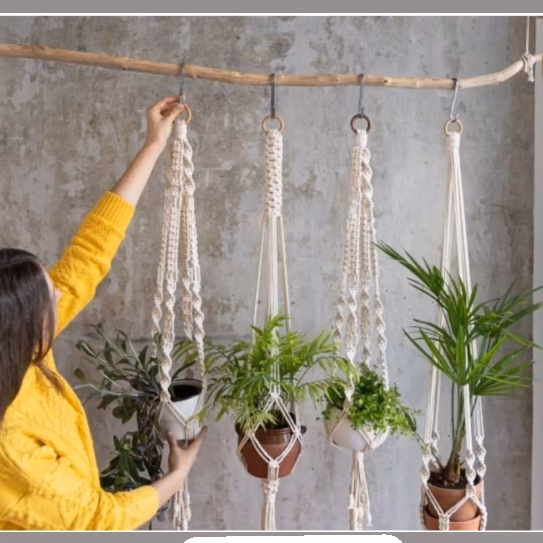 آویز گلدان مکرومه