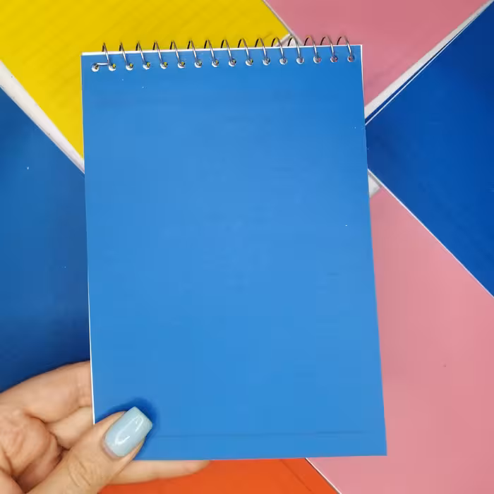 دفترچه یادداشت سایز متوسط آبی 50 برگ 