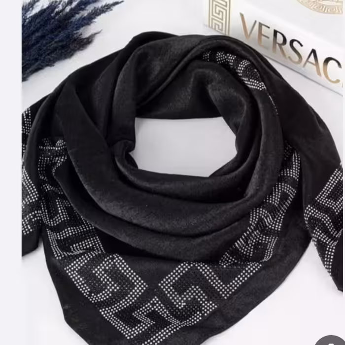 روسری قواره 140 نگینی جنس کار ساتن کوپرا وبراق 