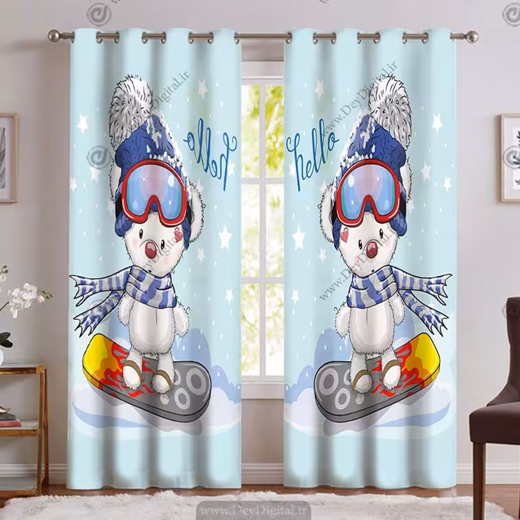 پرده تصویری کودکانه طرح خرسی PK-4540