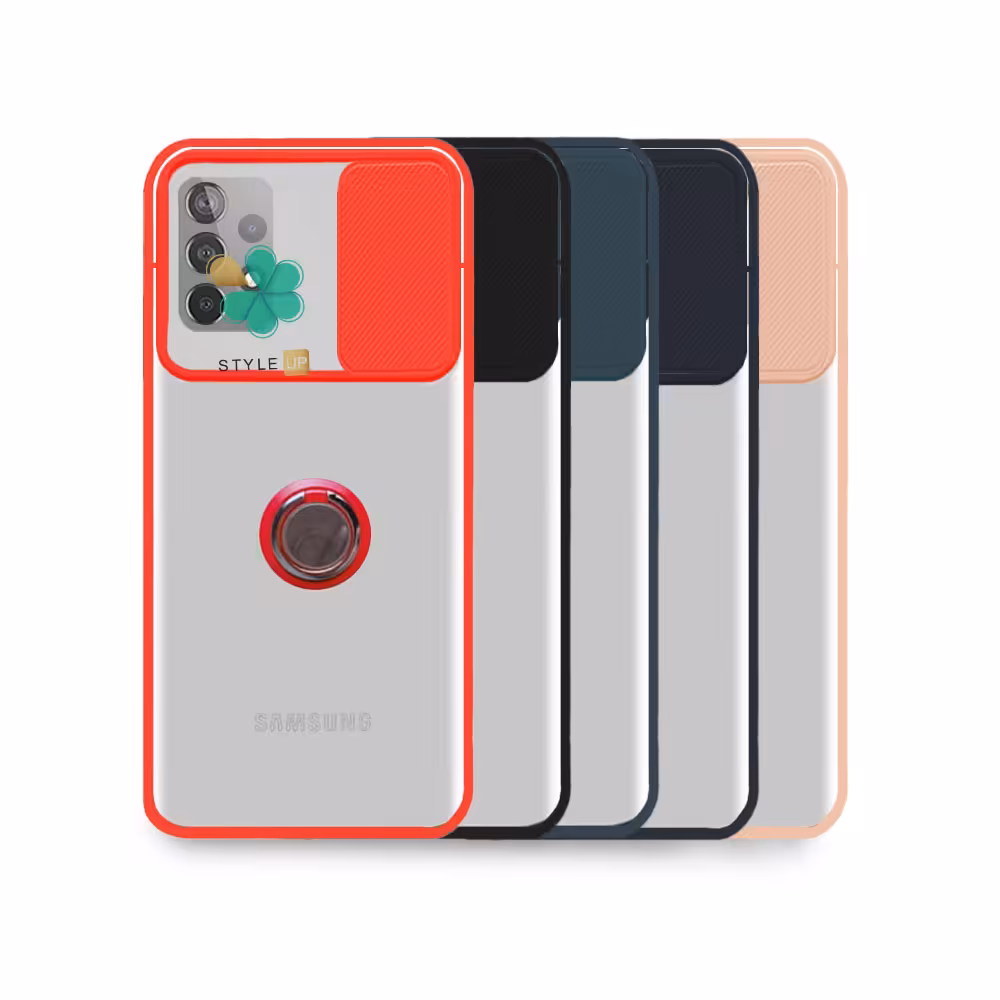 قاب پشت مات رینگ دار گوشی سامسونگ Samsung A72 مدل محافظ لنز دار