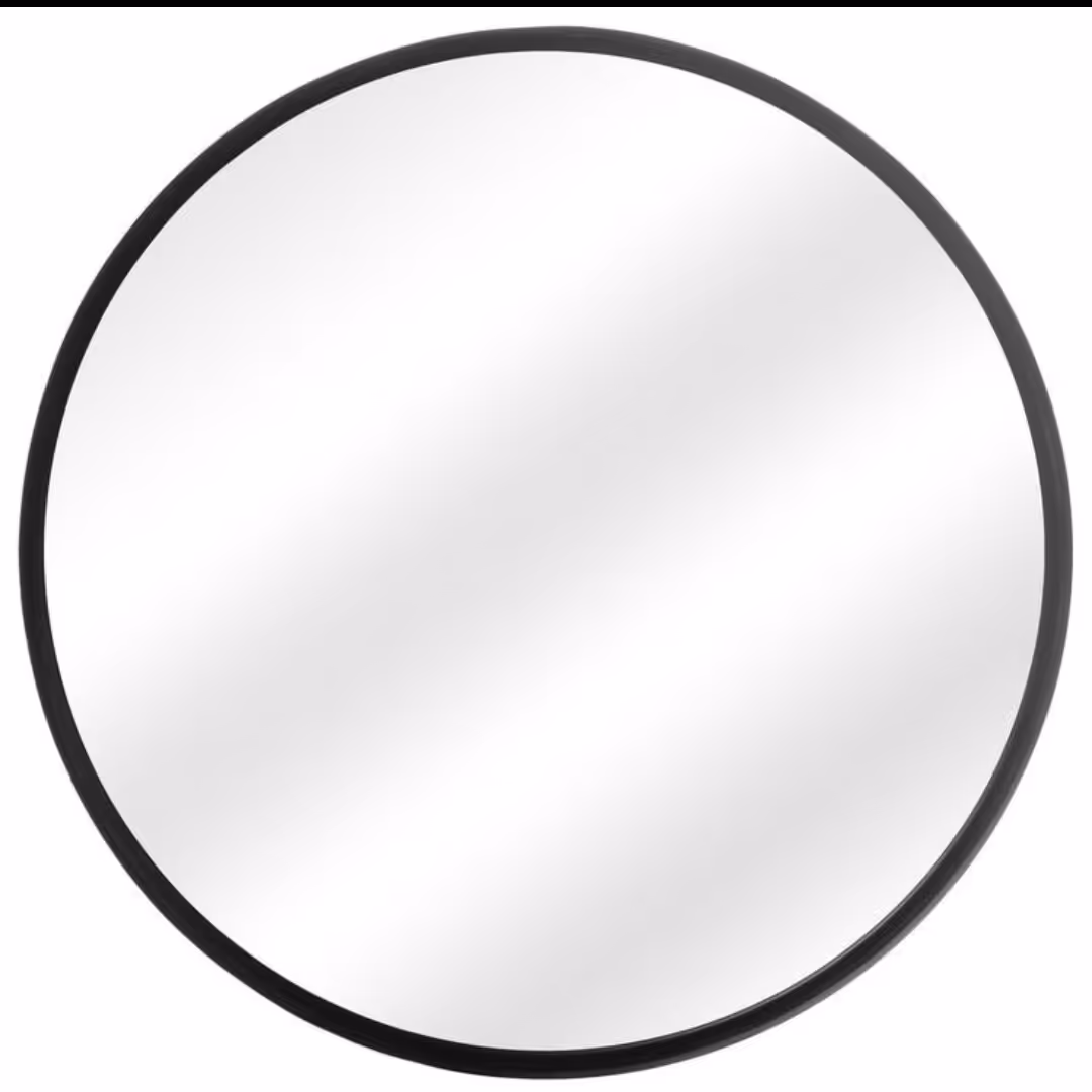 آینه دکوراتیو گرد قاب دار مشکی کد 45