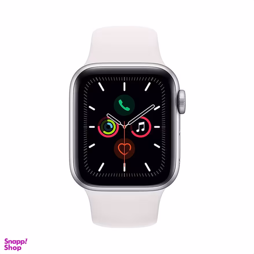 ساعت هوشمند اپل واچ (Apple) مدل سری 6 مدل آلومینیوم رنگ نقره ای با بند اسپورت سفید 44 میلی متری رنگ سفید