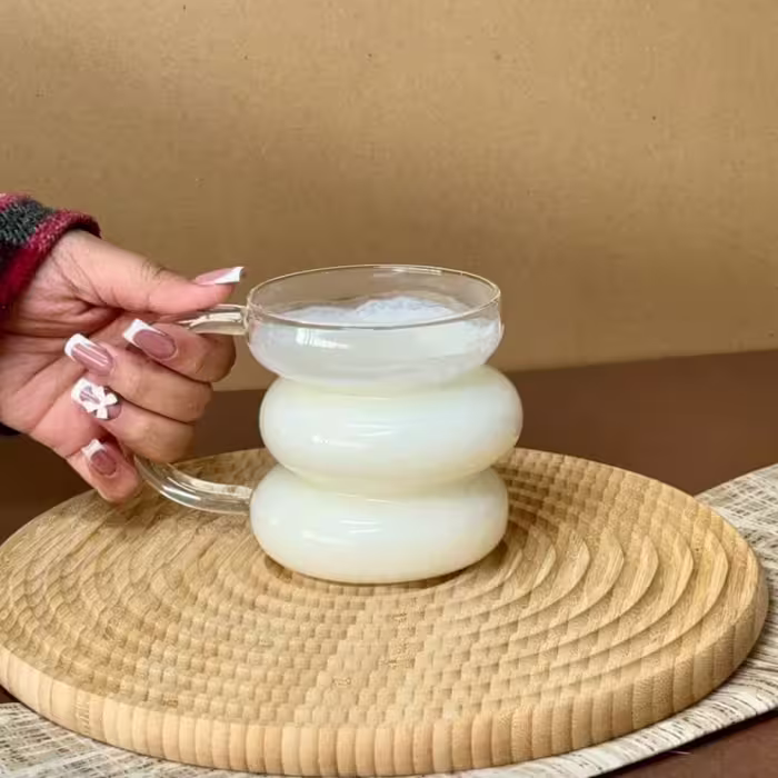 لیوان پیرکس مدل حلقه ای دسته دار
