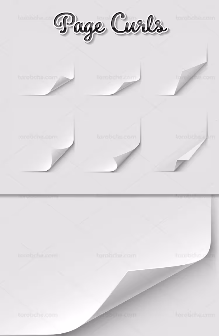 وکتور گوشه کاغذ تا خورده | گرافیک با طعم تربچه