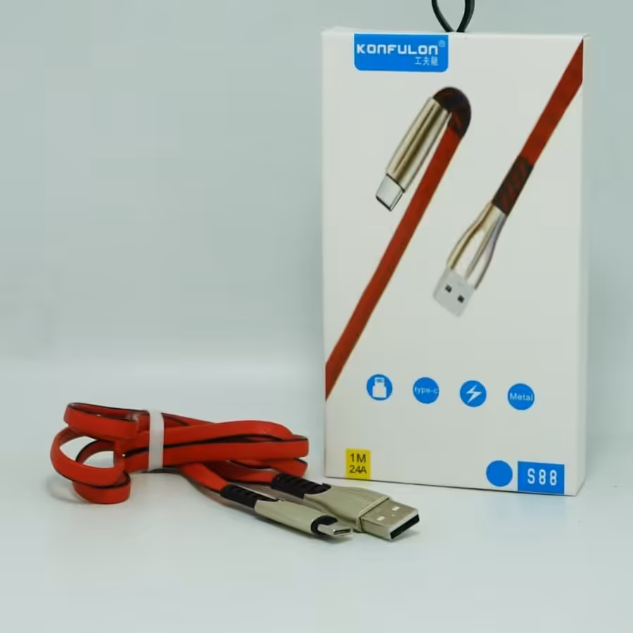 کابل شارژ اندروید و تایپ سی
android type c
s88
 کابل کانفولون کانفولان
konfulon s88