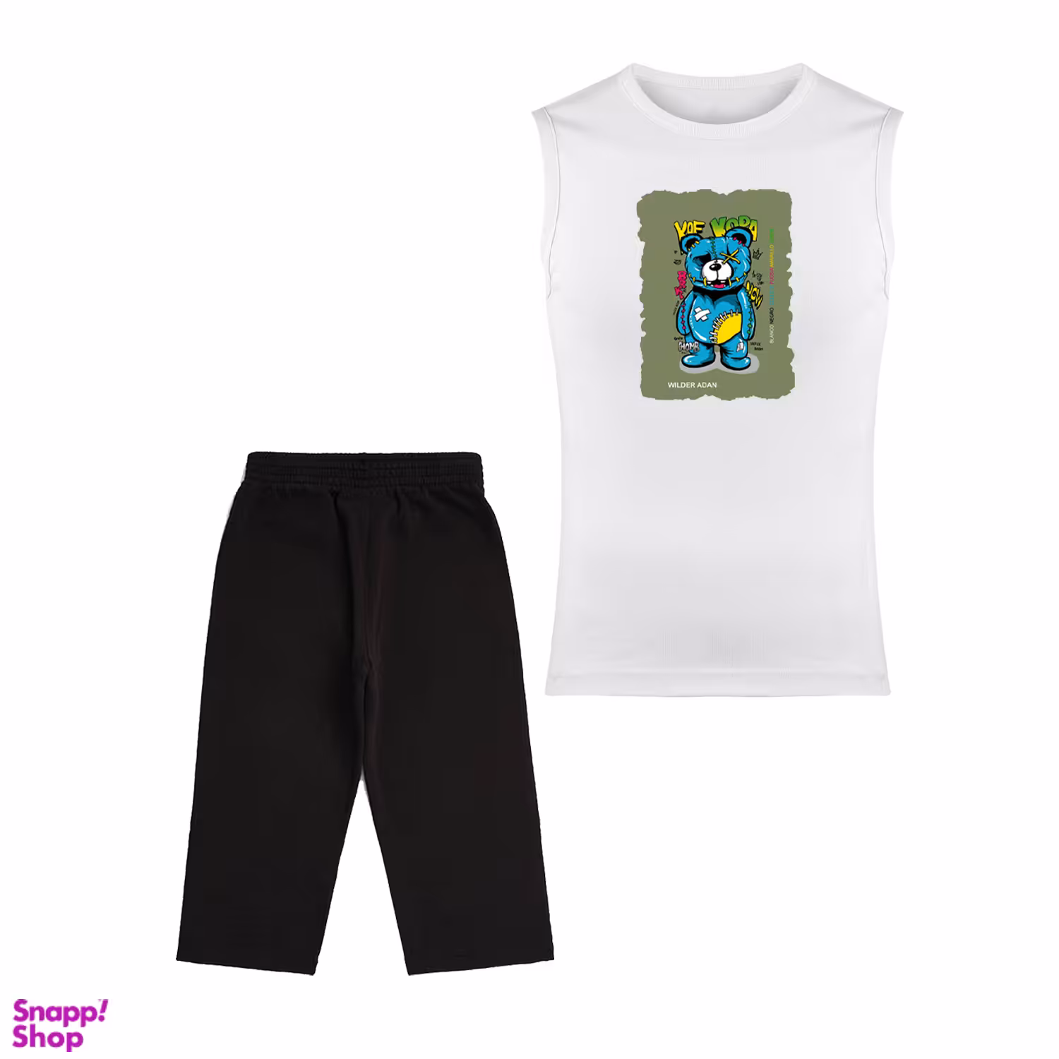 ست تاپ و شلوارک مردانه طرح خرس کد tapm-10