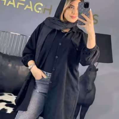 مانتو اسپرت زنانه مخمل مدل شومیزمانتو کبریتی ساده