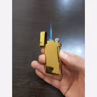 فندک دوشعله روکش طلا با  شناسنامه و جعبه با حک اسم