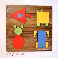پازل چوبی حیوانات هندسی