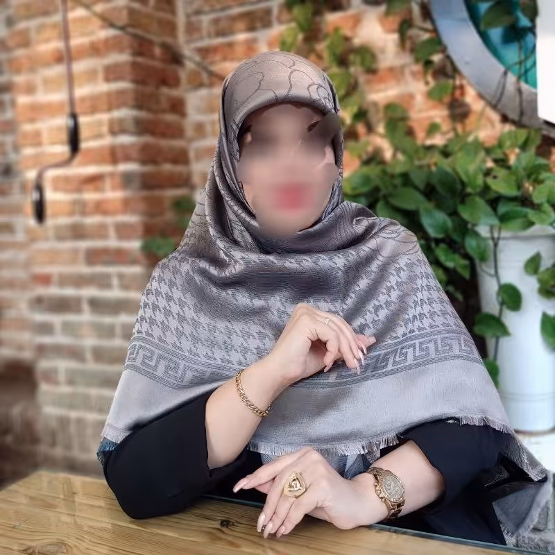 روسری ژاکارد دو رو لمه دار
