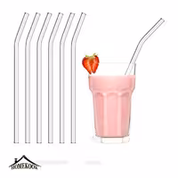 نی شیشه ای ساده بسته 6 عددی