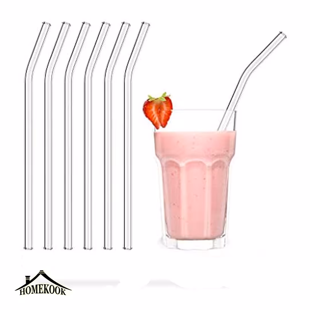 نی شیشه ای ساده بسته 6 عددی