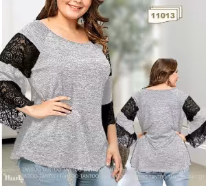 بلوز گشاد مجلسی سایز بزرگ آستین بلند