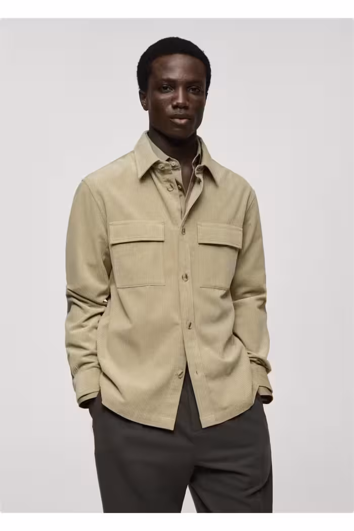 کت سبز مردانه ژاکت پیراهن مخملی CEP اورجینال MANGO Man