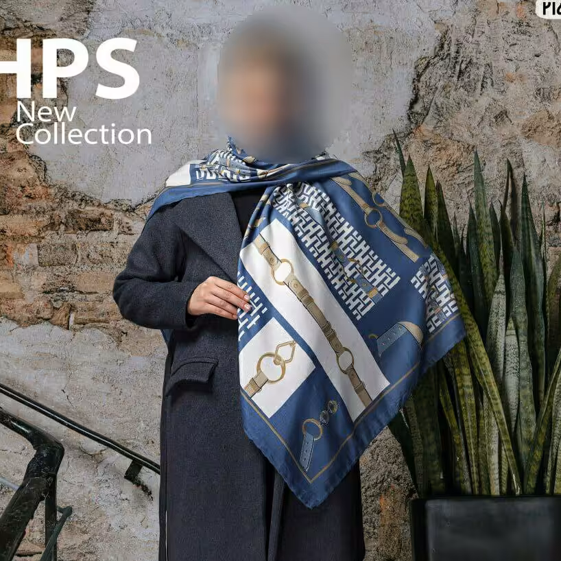 روسری نخی طرح کمربندی زیبا