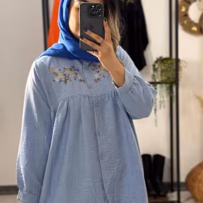 شومیز مانتویی گلدوزی