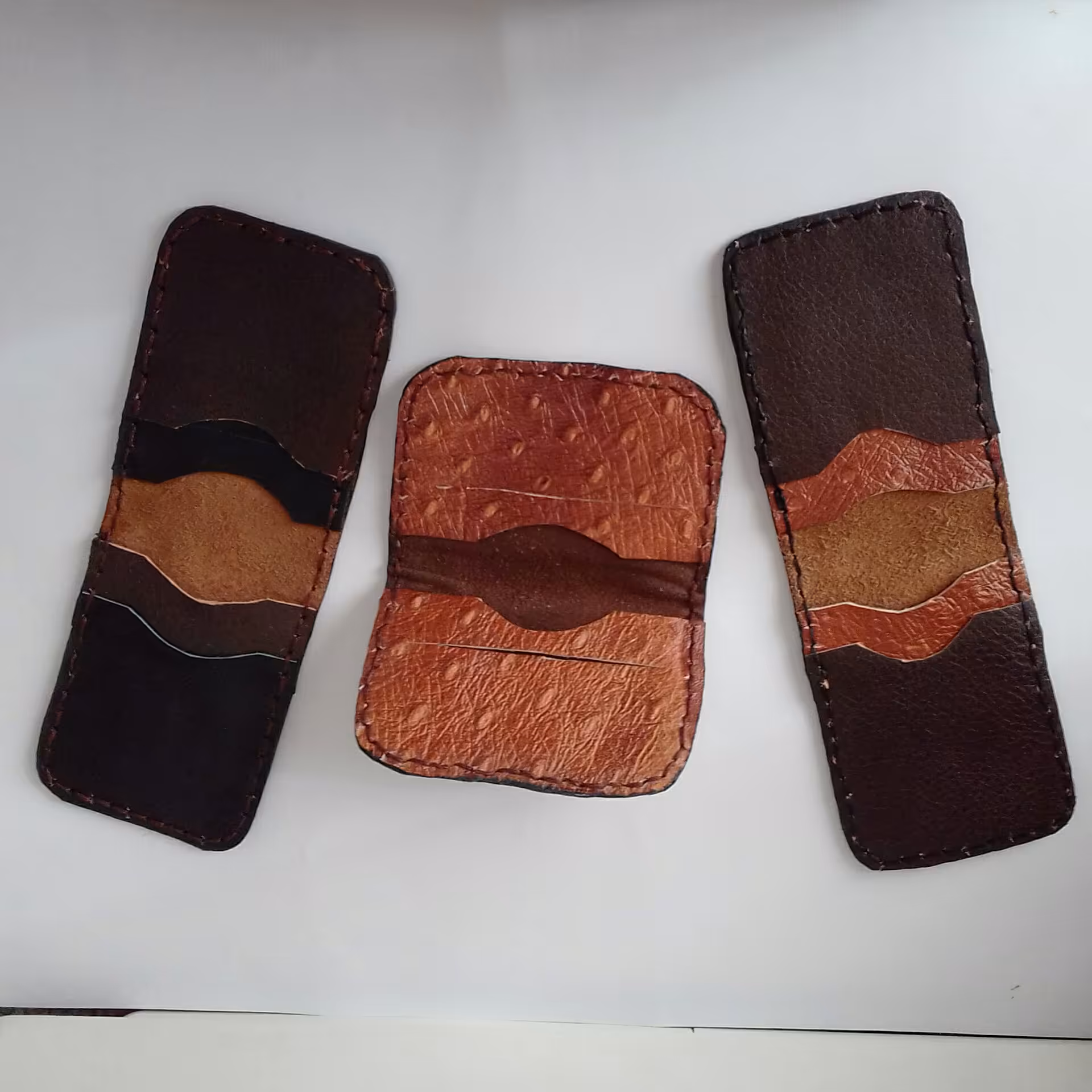 جاکارتی یا کیف کارت وعابربانک چرم طبیعی دست دوز مرغوب(هدیه تولد)روز مرد