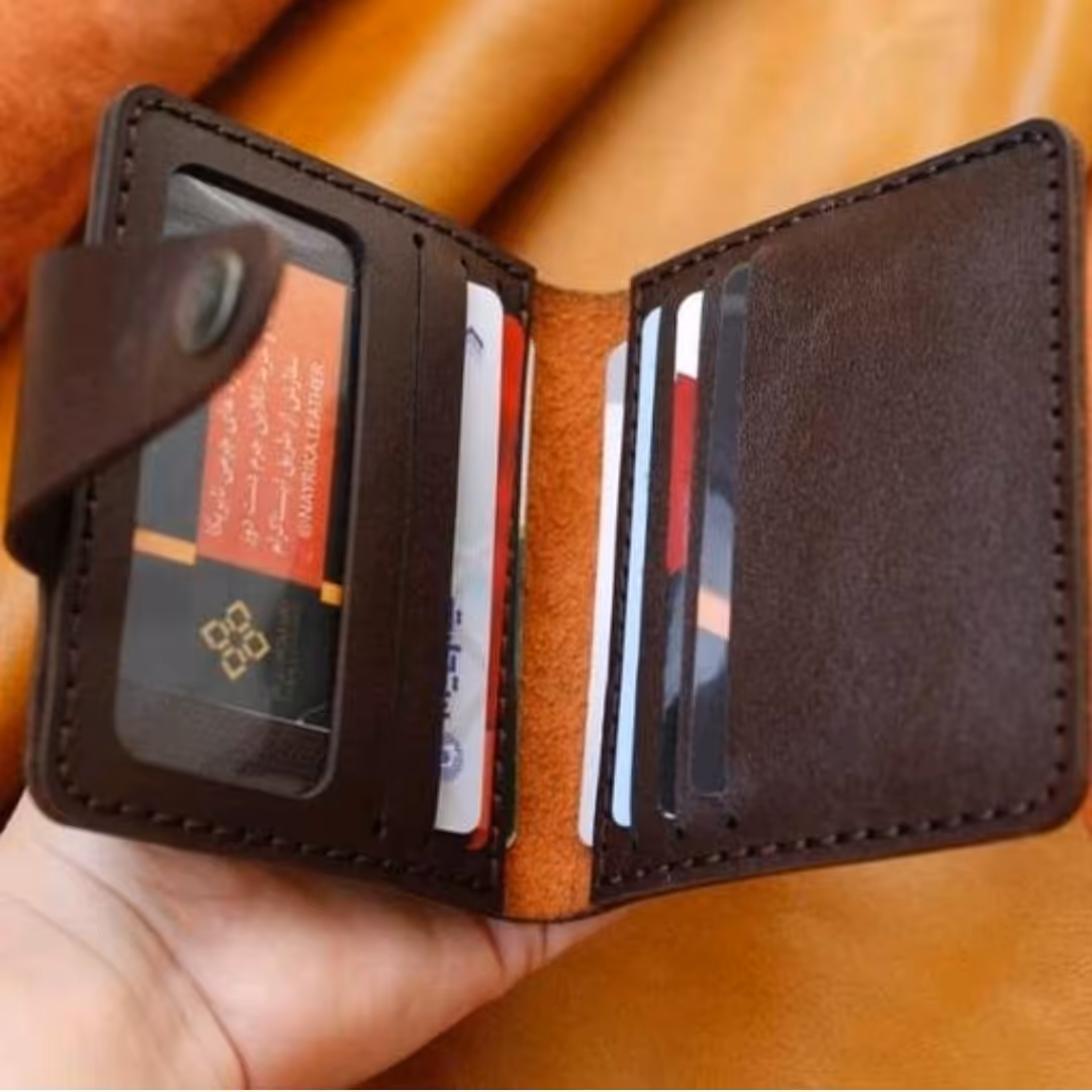 جا کارتی چرم طبیعی گاو دست دوز کد 109