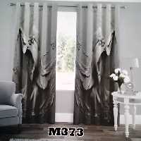 پرده چاپی پانچ دوقواره  طرح  سنگ  کد m373