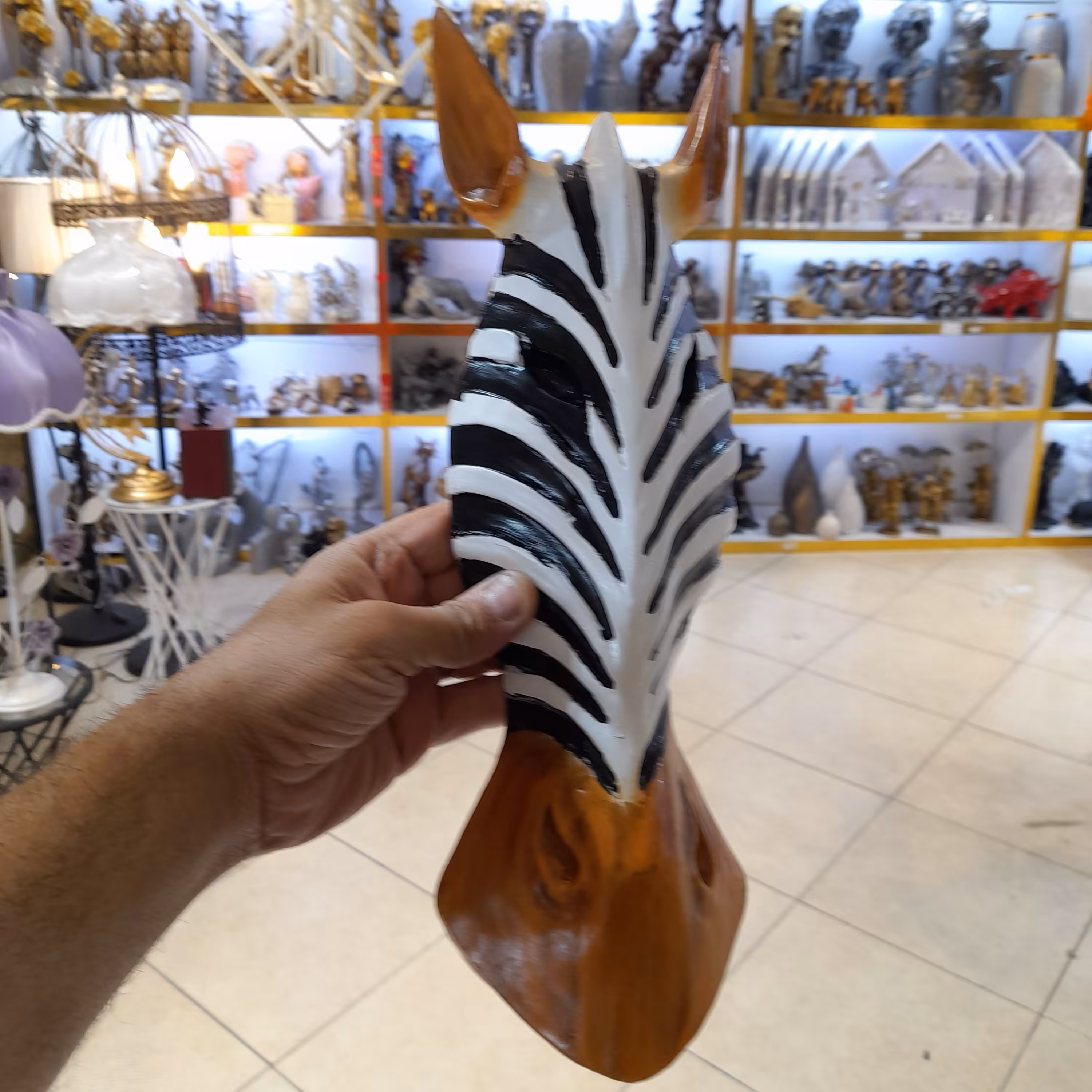 مجسمه دیوارکوب طرح گورخر سایز 2 ، مجسمه گورخر پلی استری فانتزی 