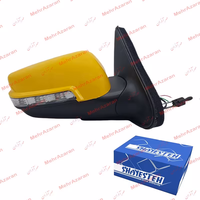   آینه دستی راهنمادار پژو 405 با قاب زرد برند SHAYESTEH سمت شاگرد

