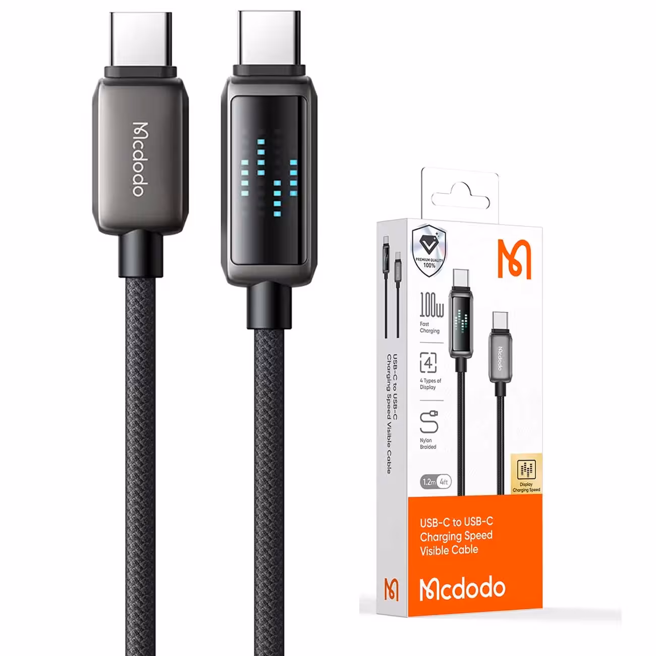 کابل سوپر فست شارژ تایپ سی به تایپ سی 100 وات 5 آمپر 1.2 متری مک دودو CA-425