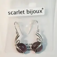 گوشواره آویز با سنگ بنفش اسکارلت بیژوکس آلمان کد 1006 (ارسال رایگان )