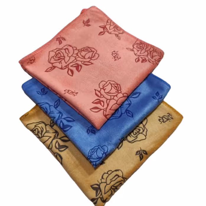 دستمال آشپزخانه مدل گل رز  حوله دستی میکروفایبر 40 در 40 سانتی متر 