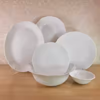 سرویس غذاخوری 26 پارچه مقصود نیلوفری سفید ساده

