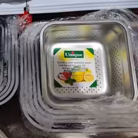 آبکش و لگن مربع یونیک حک شده 12 پارچه