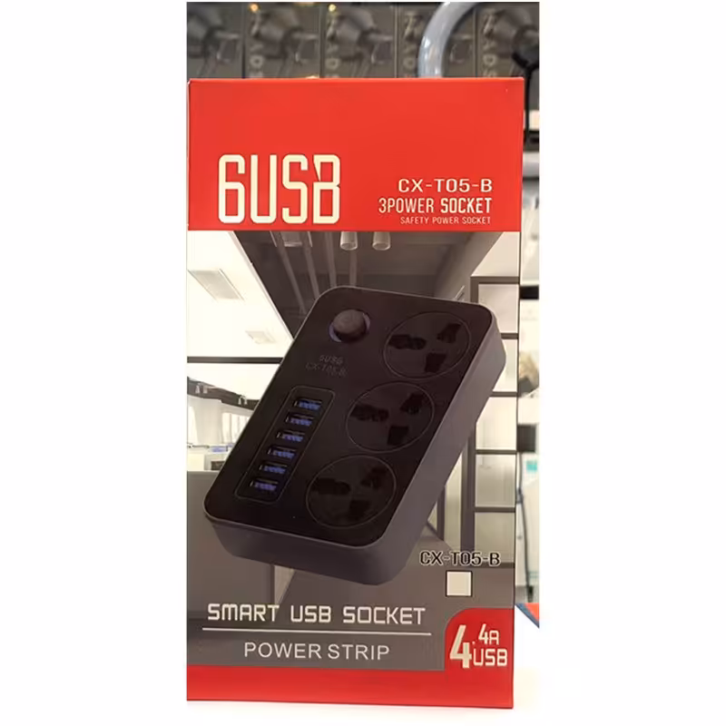 چندراهی برق و شارژر USB مدل CX-T05-W