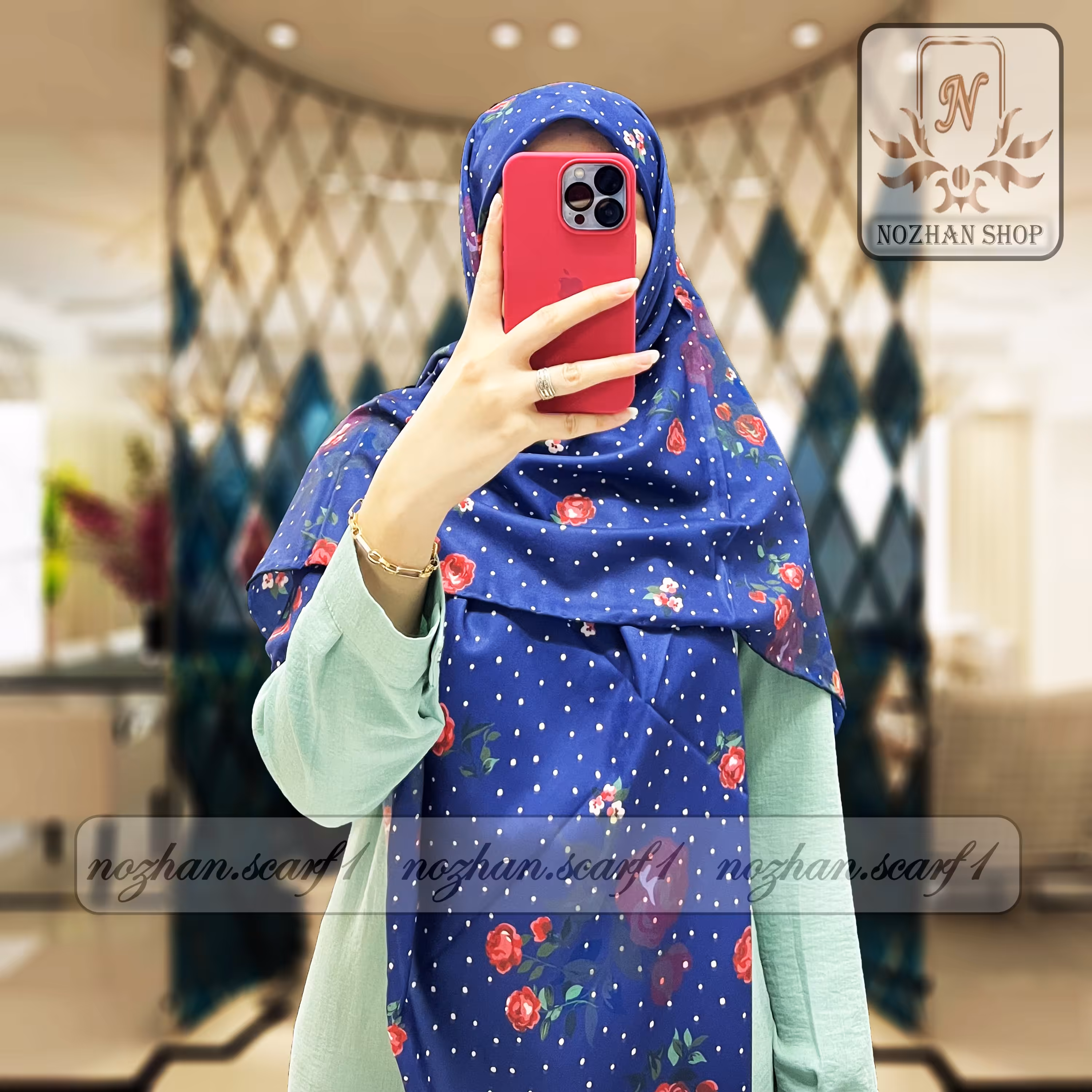 روسری نخی کرپ حریر کد(265a)