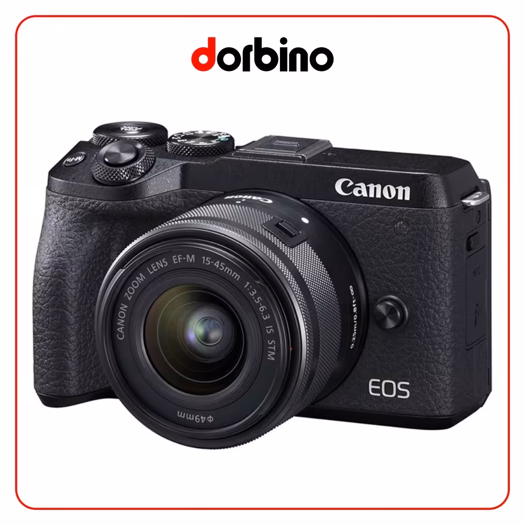 دوربین عکاسی کانن Canon EOS M6 Mark II Mirrorless Camera with 15-45mm Lens (Black) - فروشگاه دوربین دوربینو