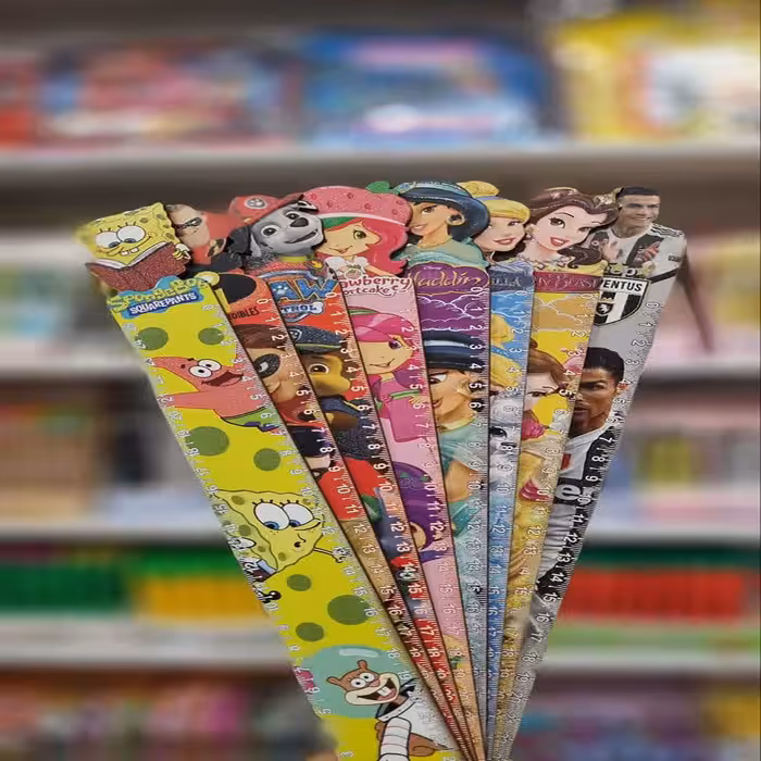 خط کش چوبی 25 سانت جدول ضرب دار