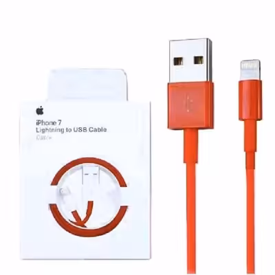 کابل شارژر اپل آیفون ( یو اس بی به لایتنینگ ) MD818ZM-A درجه یک قرمز