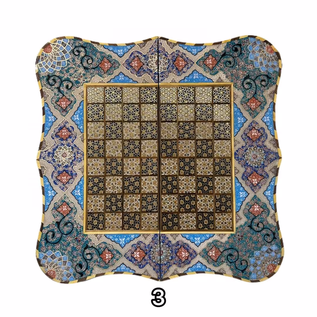 شطرنج مدل خاتم کاری طرح تذهیب کد 2605