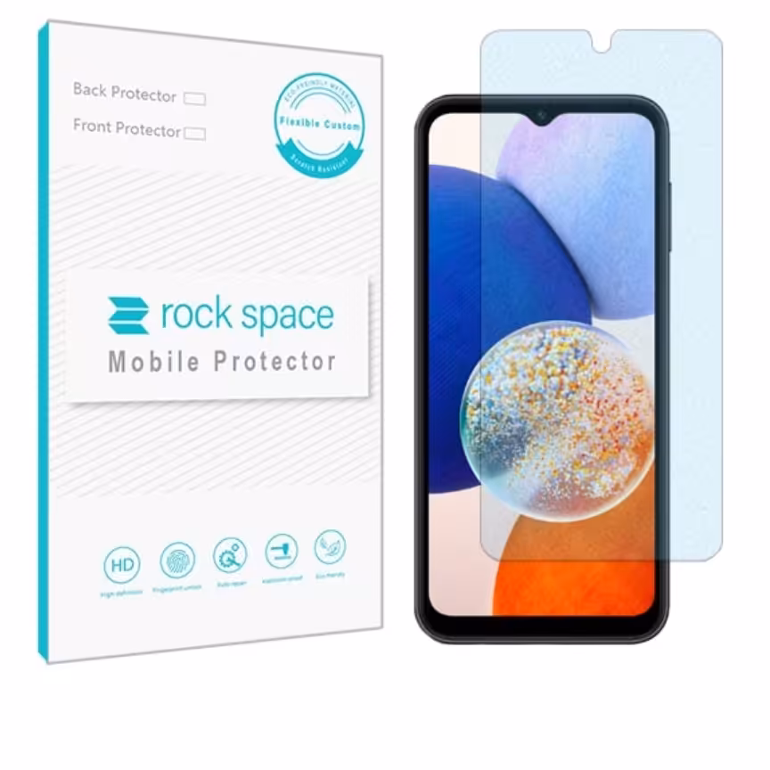  گلس نانو مات بلوکات (ضد اشعه آبی) و ضد ضربه گوشی سامسونگ A14 5G برند راک اسپیس

