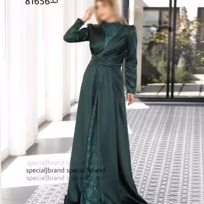 پیراهن مهمانی زنانه ساتن مدل فریال