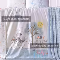سرویس لحاف کاوردار نوزادی 5 تکه طرح روباه کتان نخ پنبه