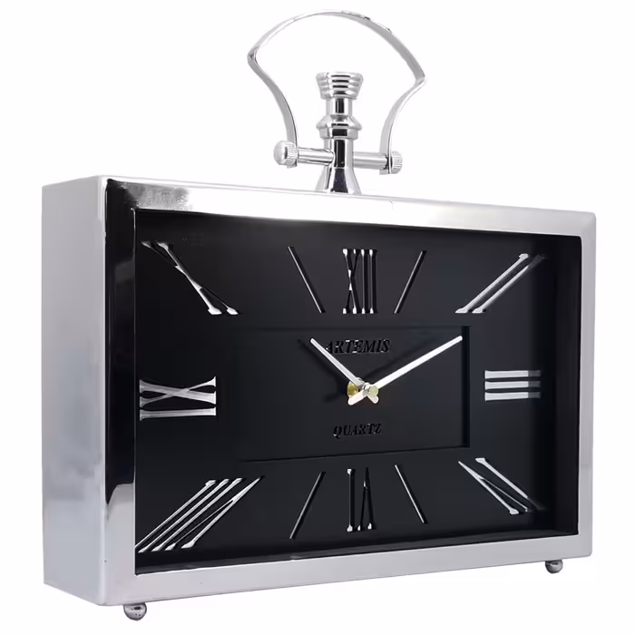 ساعت رومیزی آرتمیس مدل 2032 سیلور (نقره ای) صفحه بلک (مشکی)
