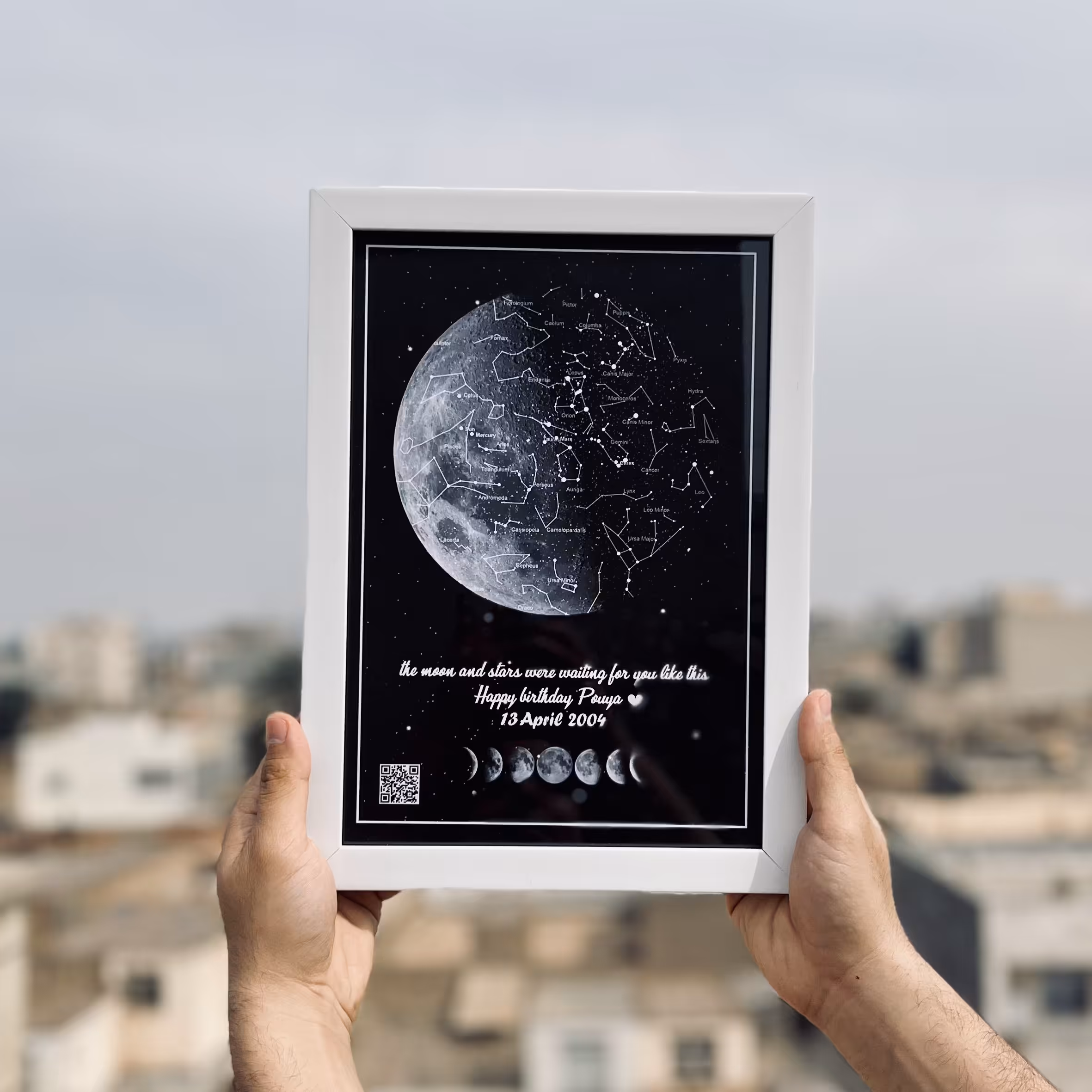 تابلو آسمان شب به همراه بارکد صدا طرح بامداد